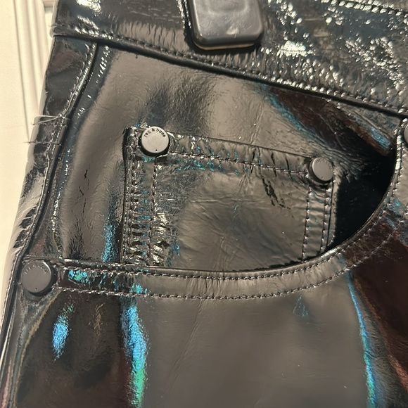 rag & bone patent leather crop straight leg pant size 27 - Picture 8 of 12